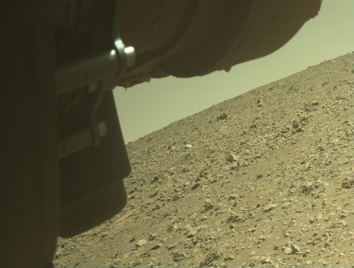 This image was taken by FRONT_HAZCAM_LEFT_A onboard NASA's Mars rover Perseverance on Sol 1590