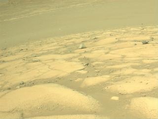 View image taken on Mars, Mars Perseverance Sol 1597: Front Left Hazard Avoidance Camera (Hazcam)