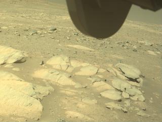 View image taken on Mars, Mars Perseverance Sol 1601: Front Right Hazard Avoidance Camera (Hazcam)