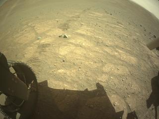 View image taken on Mars, Mars Perseverance Sol 1601: Rear Left Hazard Avoidance Camera (Hazcam)