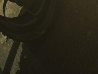 View image taken on Mars, Mars Perseverance Sol 1608: Front Left Hazard Avoidance Camera (Hazcam)