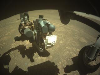 View image taken on Mars, Mars Perseverance Sol 1610: Front Right Hazard Avoidance Camera (Hazcam)