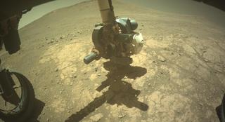 View image taken on Mars, Mars Perseverance Sol 1618: Front Left Hazard Avoidance Camera (Hazcam)