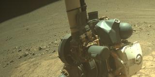 View image taken on Mars, Mars Perseverance Sol 1618: Front Right Hazard Avoidance Camera (Hazcam)