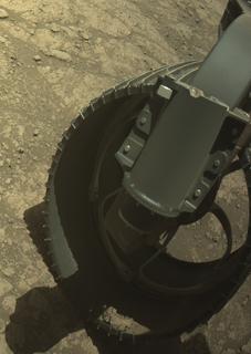 View image taken on Mars, Mars Perseverance Sol 1620: Front Right Hazard Avoidance Camera (Hazcam)