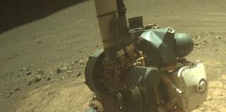 View image taken on Mars, Mars Perseverance Sol 1620: Front Right Hazard Avoidance Camera (Hazcam)