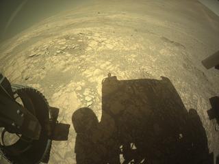 View image taken on Mars, Mars Perseverance Sol 1622: Rear Left Hazard Avoidance Camera (Hazcam)