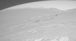 View image taken on Mars, Mars Perseverance Sol 1624: Front Left Hazard Avoidance Camera (Hazcam)