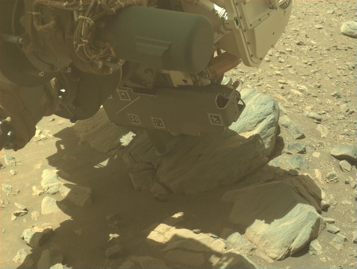 This image was taken by FRONT_HAZCAM_LEFT_A onboard NASA's Mars rover Perseverance on Sol 1631