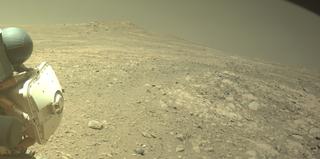 View image taken on Mars, Mars Perseverance Sol 1631: Front Left Hazard Avoidance Camera (Hazcam)