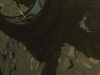 View image taken on Mars, Mars Perseverance Sol 1631: Front Left Hazard Avoidance Camera (Hazcam)