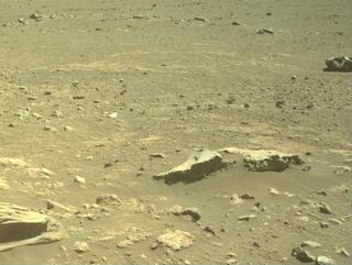 View image taken on Mars, Mars Perseverance Sol 1642: Front Left Hazard Avoidance Camera (Hazcam)