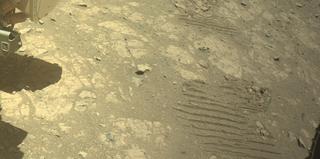 View image taken on Mars, Mars Perseverance Sol 1649: Front Left Hazard Avoidance Camera (Hazcam)