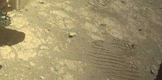 View image taken on Mars, Mars Perseverance Sol 1649: Front Left Hazard Avoidance Camera (Hazcam)