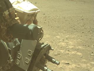 View image taken on Mars, Mars Perseverance Sol 1652: Front Left Hazard Avoidance Camera (Hazcam)