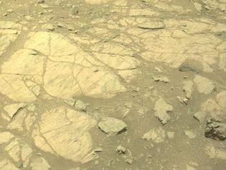 View image taken on Mars, Mars Perseverance Sol 1662: Front Left Hazard Avoidance Camera (Hazcam)