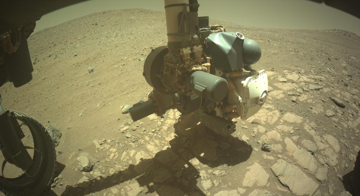 This image was taken by FRONT_HAZCAM_LEFT_A onboard NASA's Mars rover Perseverance on Sol 1663