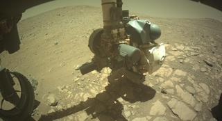 View image taken on Mars, Mars Perseverance Sol 1663: Front Left Hazard Avoidance Camera (Hazcam)