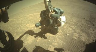View image taken on Mars, Mars Perseverance Sol 1671: Front Left Hazard Avoidance Camera (Hazcam)