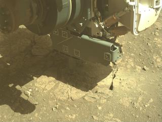 View image taken on Mars, Mars Perseverance Sol 1671: Front Left Hazard Avoidance Camera (Hazcam)