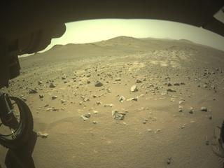View image taken on Mars, Mars Perseverance Sol 1675: Front Left Hazard Avoidance Camera (Hazcam)