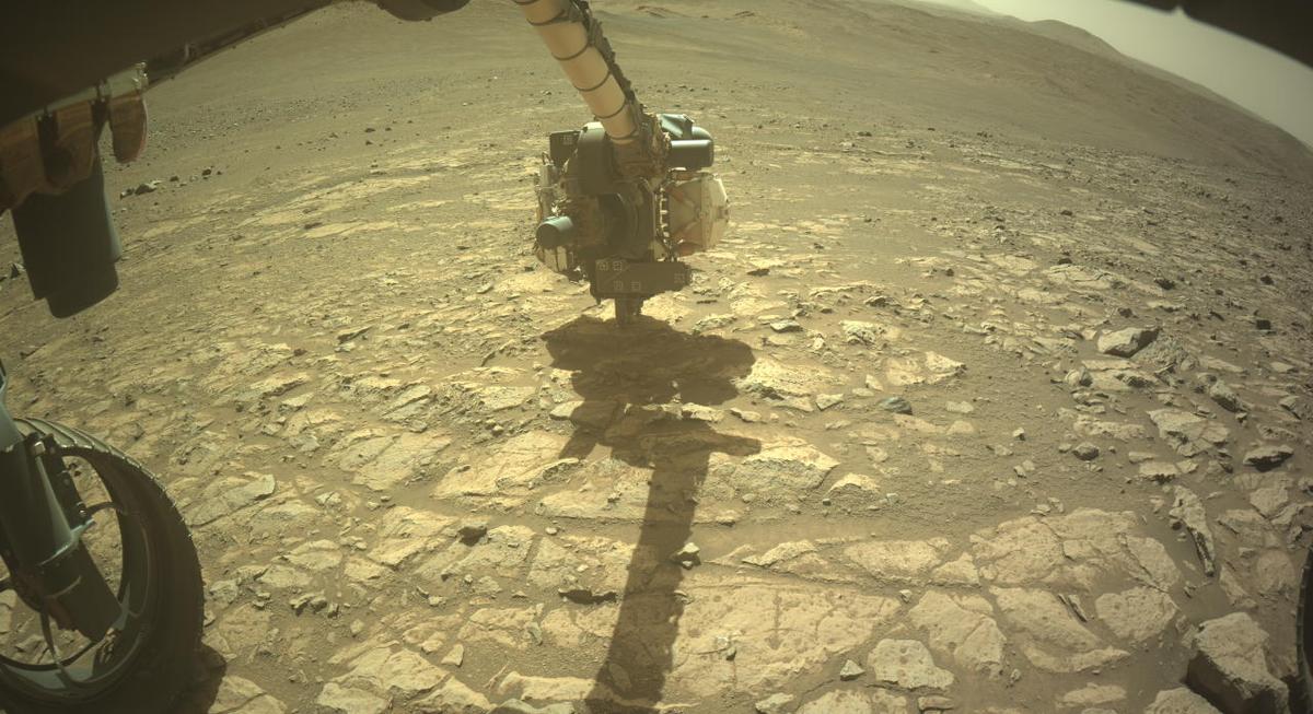 This image was taken by FRONT_HAZCAM_LEFT_A onboard NASA's Mars rover Perseverance on Sol 1678