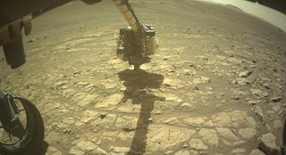 View image taken on Mars, Mars Perseverance Sol 1678: Front Left Hazard Avoidance Camera (Hazcam)