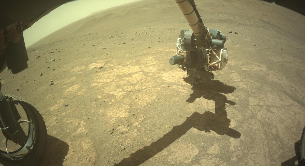 This image was taken by FRONT_HAZCAM_LEFT_A onboard NASA's Mars rover Perseverance on Sol 1692