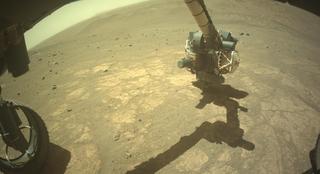 View image taken on Mars, Mars Perseverance Sol 1692: Front Left Hazard Avoidance Camera (Hazcam)