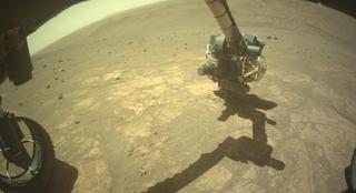 View image taken on Mars, Mars Perseverance Sol 1692: Front Left Hazard Avoidance Camera (Hazcam)