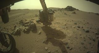 View image taken on Mars, Mars Perseverance Sol 1785: Front Left Hazard Avoidance Camera (Hazcam)
