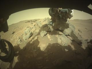 View image taken on Mars, Mars Perseverance Sol 1796: Front Left Hazard Avoidance Camera (Hazcam)