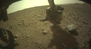 View image taken on Mars, Mars Perseverance Sol 1844: Front Left Hazard Avoidance Camera (Hazcam)