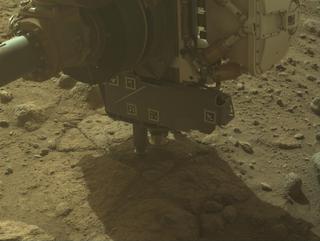 View image taken on Mars, Mars Perseverance Sol 1844: Front Left Hazard Avoidance Camera (Hazcam)
