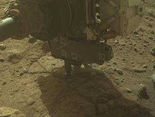 View image taken on Mars, Mars Perseverance Sol 1844: Front Left Hazard Avoidance Camera (Hazcam)