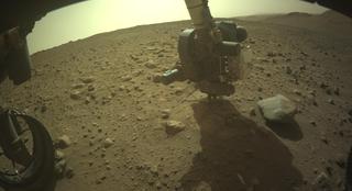 View image taken on Mars, Mars Perseverance Sol 1844: Front Left Hazard Avoidance Camera (Hazcam)