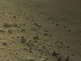 View image taken on Mars, Mars Perseverance Sol 1844: Front Left Hazard Avoidance Camera (Hazcam)