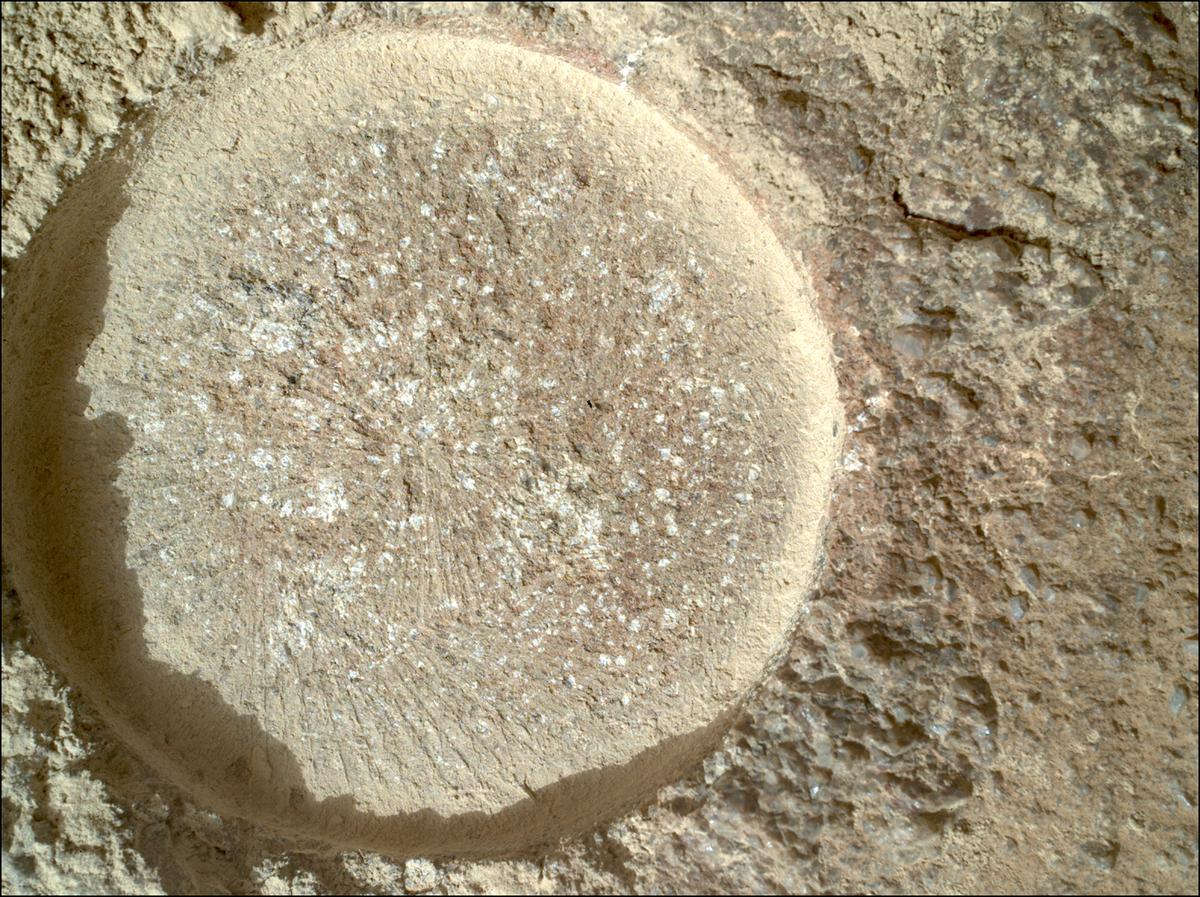 This image was taken by SHERLOC_WATSON onboard NASA's Mars rover Perseverance on Sol 1844