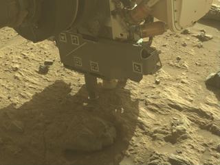 View image taken on Mars, Mars Perseverance Sol 1885: Front Left Hazard Avoidance Camera (Hazcam)