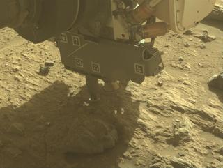 View image taken on Mars, Mars Perseverance Sol 1885: Front Left Hazard Avoidance Camera (Hazcam)