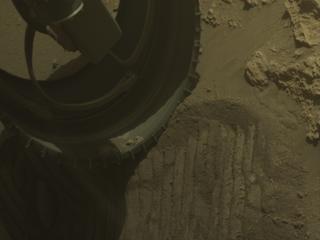 View image taken on Mars, Mars Perseverance Sol 1885: Front Left Hazard Avoidance Camera (Hazcam)