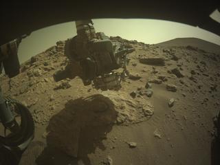 View image taken on Mars, Mars Perseverance Sol 1885: Front Left Hazard Avoidance Camera (Hazcam)