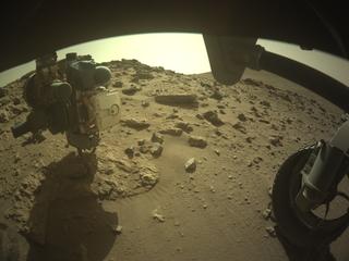 View image taken on Mars, Mars Perseverance Sol 1885: Front Right Hazard Avoidance Camera (Hazcam)