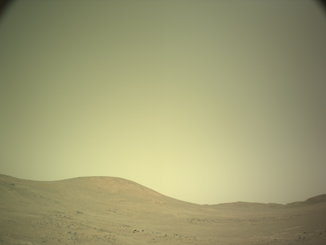 NASA's Mars Perseverance rover acquired this image using its onboard Left Navigation Camera (Navcam). The camera is located high on the rover's mast and aids in driving. 

This image was acquired on July 11, 2026 (Sol 1916) at the local mean solar time of 11:46:02.