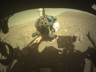 View image taken on Mars, Mars Perseverance Sol 2011: Front Left Hazard Avoidance Camera (Hazcam)