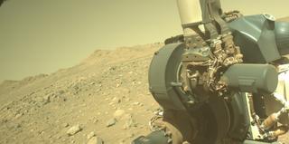 View image taken on Mars, Mars Perseverance Sol 2011: Front Left Hazard Avoidance Camera (Hazcam)