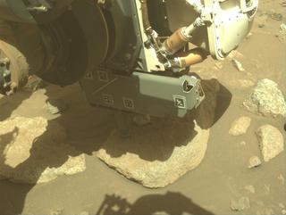 View image taken on Mars, Mars Perseverance Sol 2011: Front Left Hazard Avoidance Camera (Hazcam)