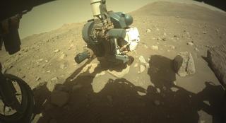View image taken on Mars, Mars Perseverance Sol 2011: Front Left Hazard Avoidance Camera (Hazcam)