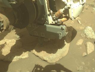 View image taken on Mars, Mars Perseverance Sol 2011: Front Left Hazard Avoidance Camera (Hazcam)
