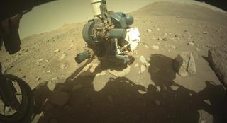 View image taken on Mars, Mars Perseverance Sol 2011: Front Left Hazard Avoidance Camera (Hazcam)